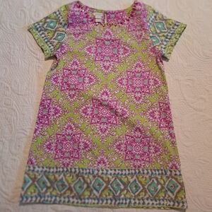 Monsoon girls size 11-12 years pink & lime tunic gems on top sequins on bottom